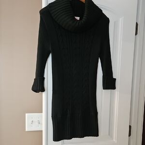 Candie's Black Ribbed Cowl Neck Dress - Like New